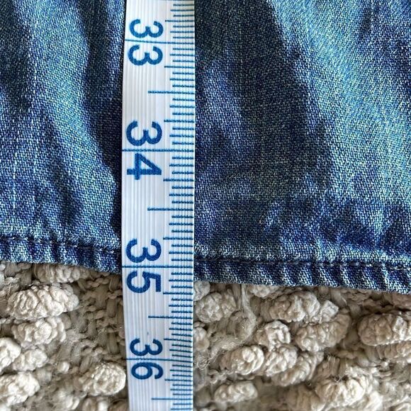 Abercrombie and Fitch Denim Sheath Dress. Size Medium w/embroidered flowers - Picture 9 of 9